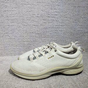 Ecco Biom Fjuel Women's Size EU 38 US 7 Off White Leather Low Top Walking Shoes